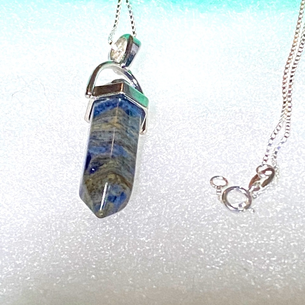 Blue Lapis Lazuli Sterling Silver Necklace